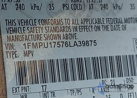 2006 Ford Expedition Eddie Bauer/King Ranch z USA, uszkodzony, nr VIN 1FMPU17576LA39875